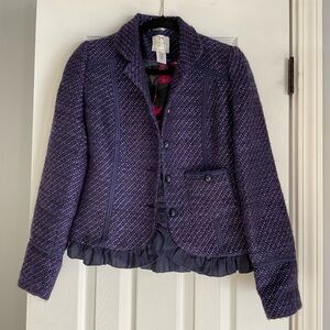 Chic Purple Tweed Blazer
